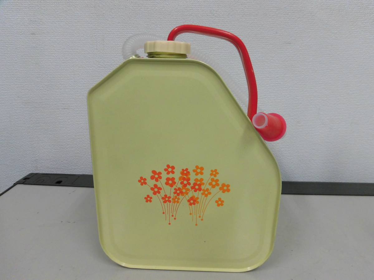 ☆昭和レトロ　かわいい花柄　安全給油缶　丸山工業　灯油ストッカー　スチール製　１缶【未使用品】_5