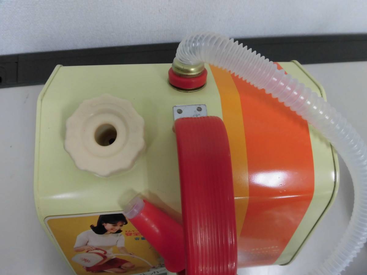 ☆昭和レトロ　かわいい花柄　安全給油缶　丸山工業　灯油ストッカー　スチール製　１缶【未使用品】_8