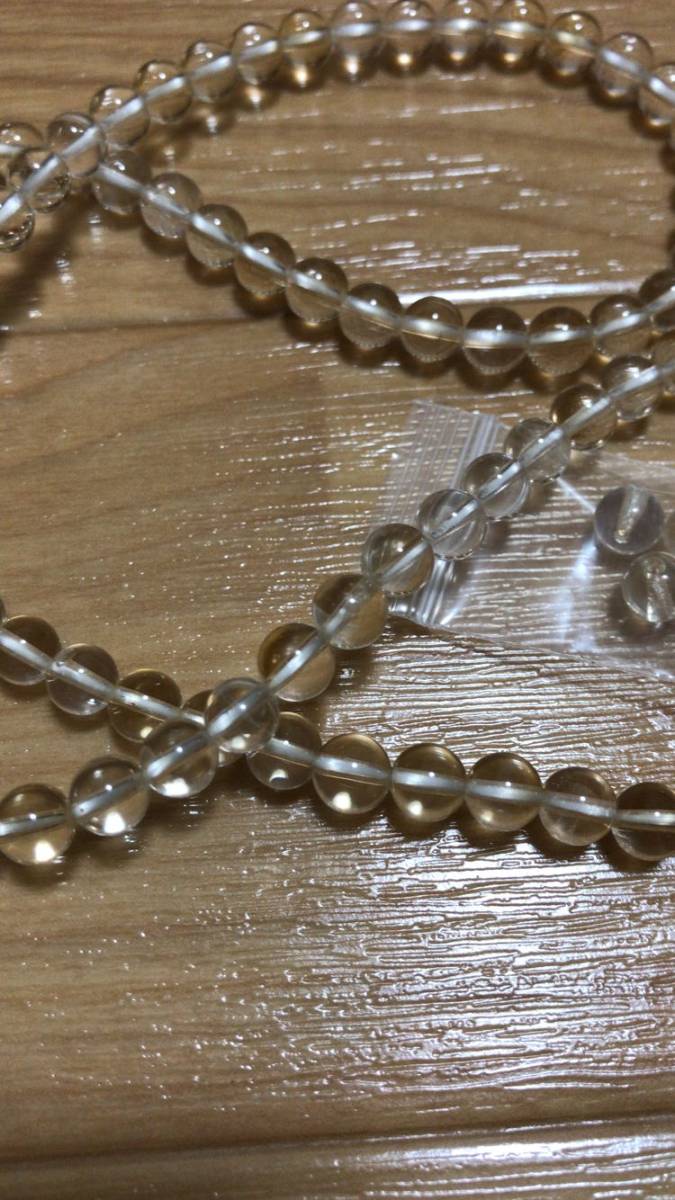 手作りブレスレット 天然石 ナチュラルイエロークリスタル