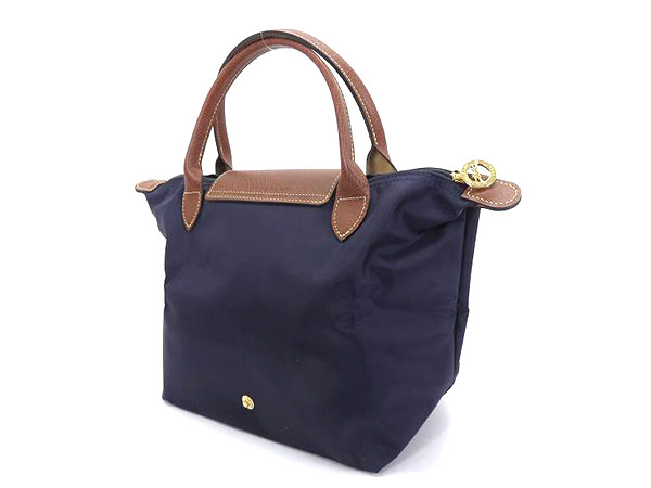 1円 超美品 ロンシャン プリアージュ ナイロン×レザー 折りたたみ 