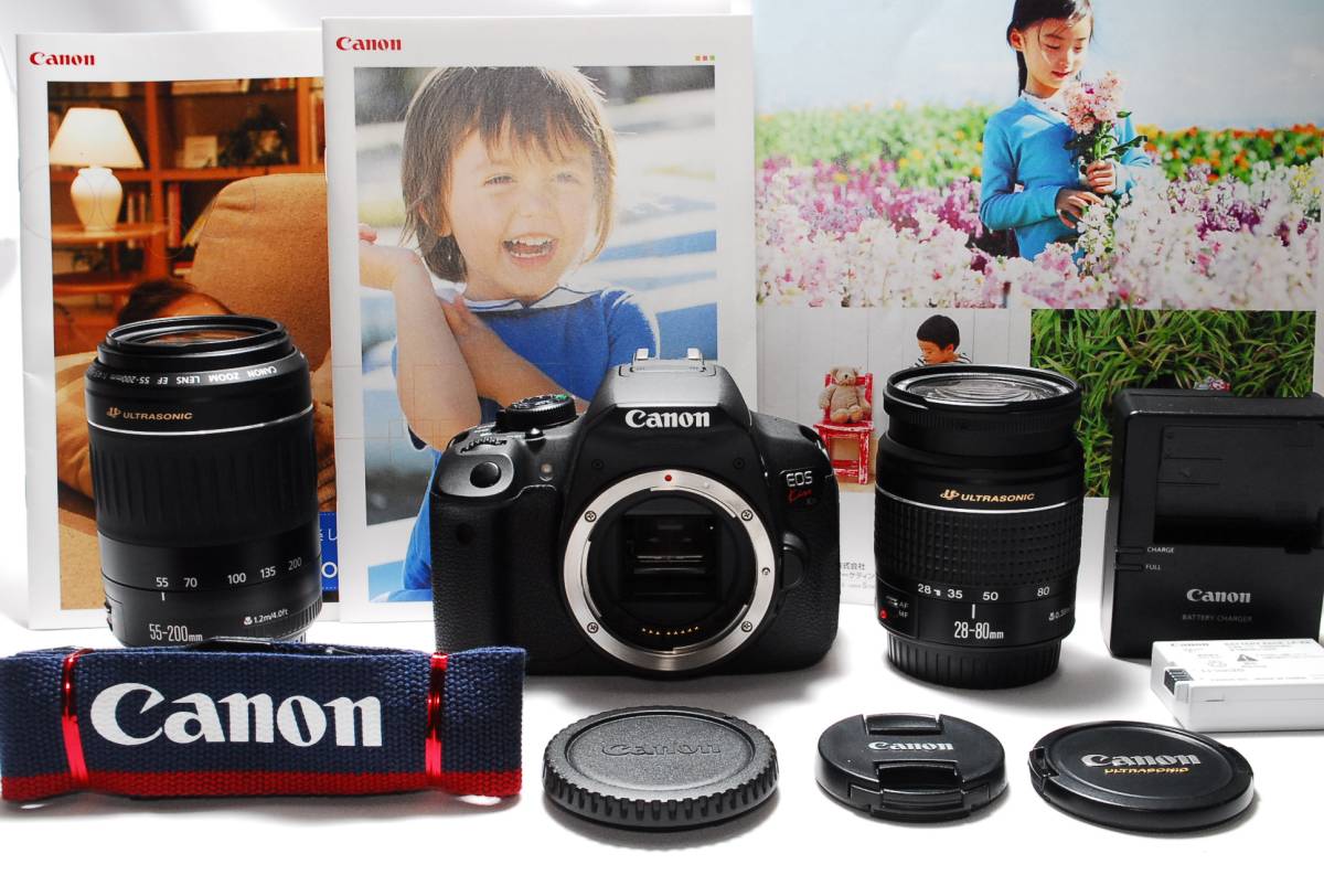 ★極上品★ショット数2205 Canon EOS Kiss X7i 望遠USM ダブルズームキット♪