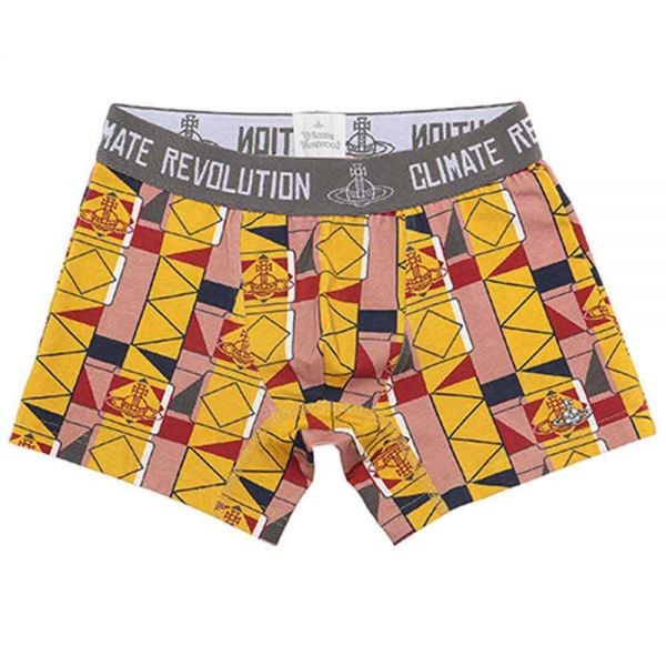 Vivienne Westwood【ヴィヴィアンウエストウッド】ボクサーパンツ スクエア マスタード VW-156 男性下着 L(84-94)