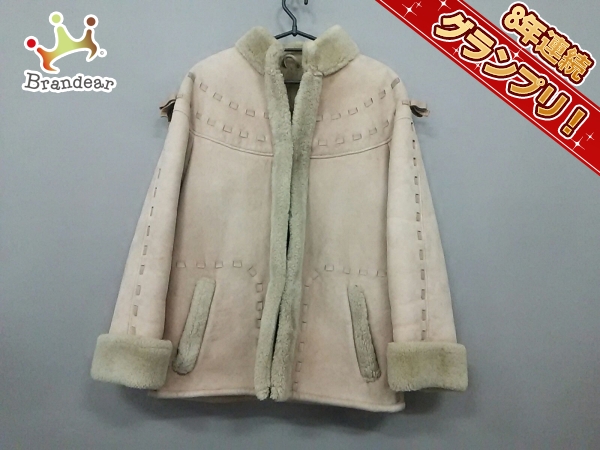レリアン Leilian ジャケット サイズ9 M ピンク×ベージュ レディース 