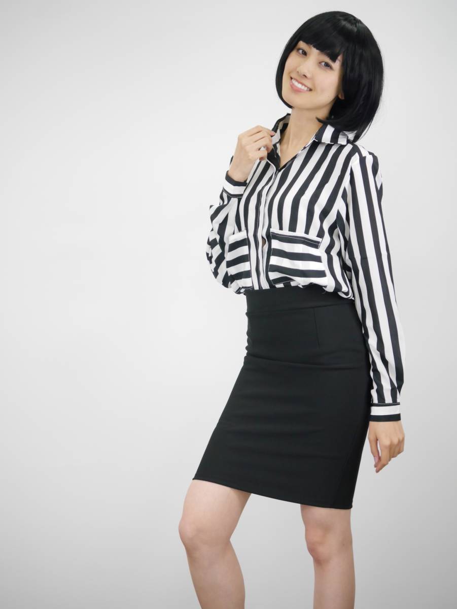 #2 忘年会はもうすぐそこに　ブルゾンちえみ風　シャツ、スカート2点セット　L残り２ 　又は　M残り１　コスプレ　1850円_4