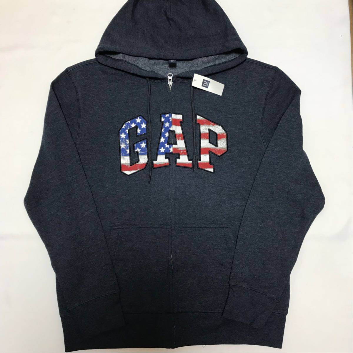 パーカー ギャップ 裏起毛 | ネイビー ビッグサイズ刺繍ロゴ GAP GAP 