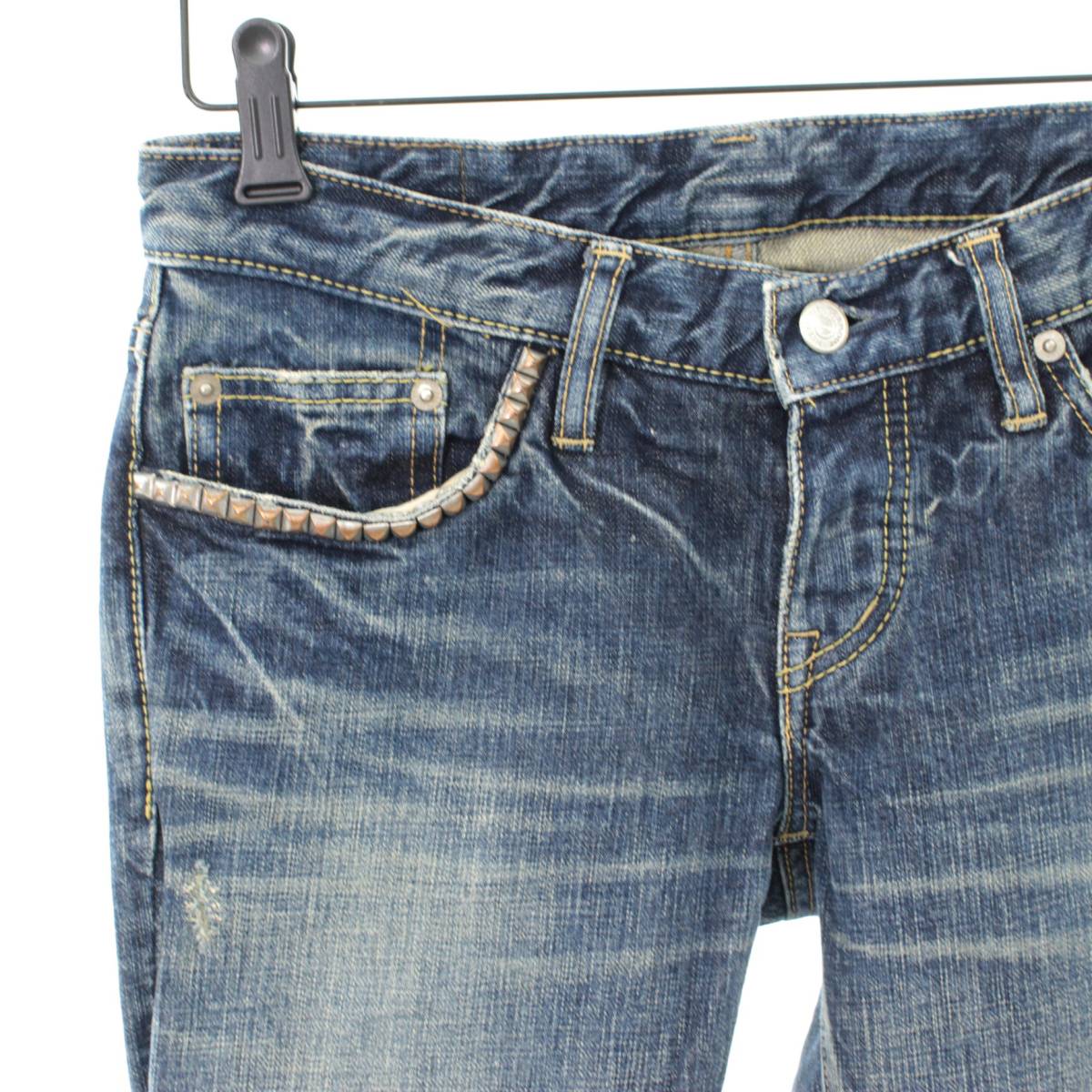 HYSTERIC GLAMOUR スタッズ デニムパンツ S ☆HYSTERIC GLAMOUR(ヒステリックグラマー) 小窓スタッズデニム S