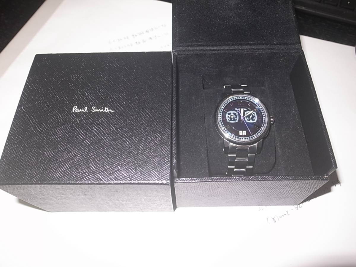 美品 Paul Smith Watch ノッティンガム スイス製 腕時計 青×紫 定価11
