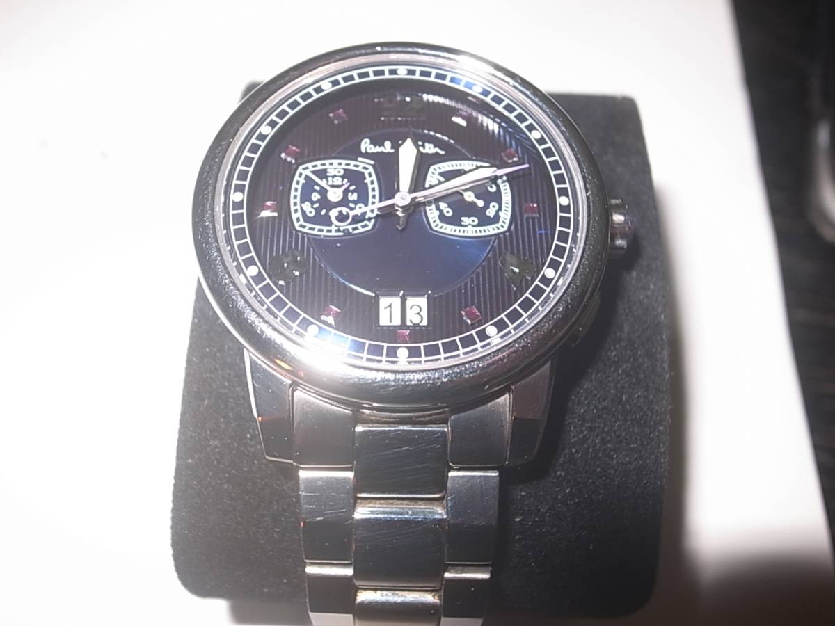 美品 Paul Smith Watch ノッティンガム スイス製 腕時計 青×紫 定価11