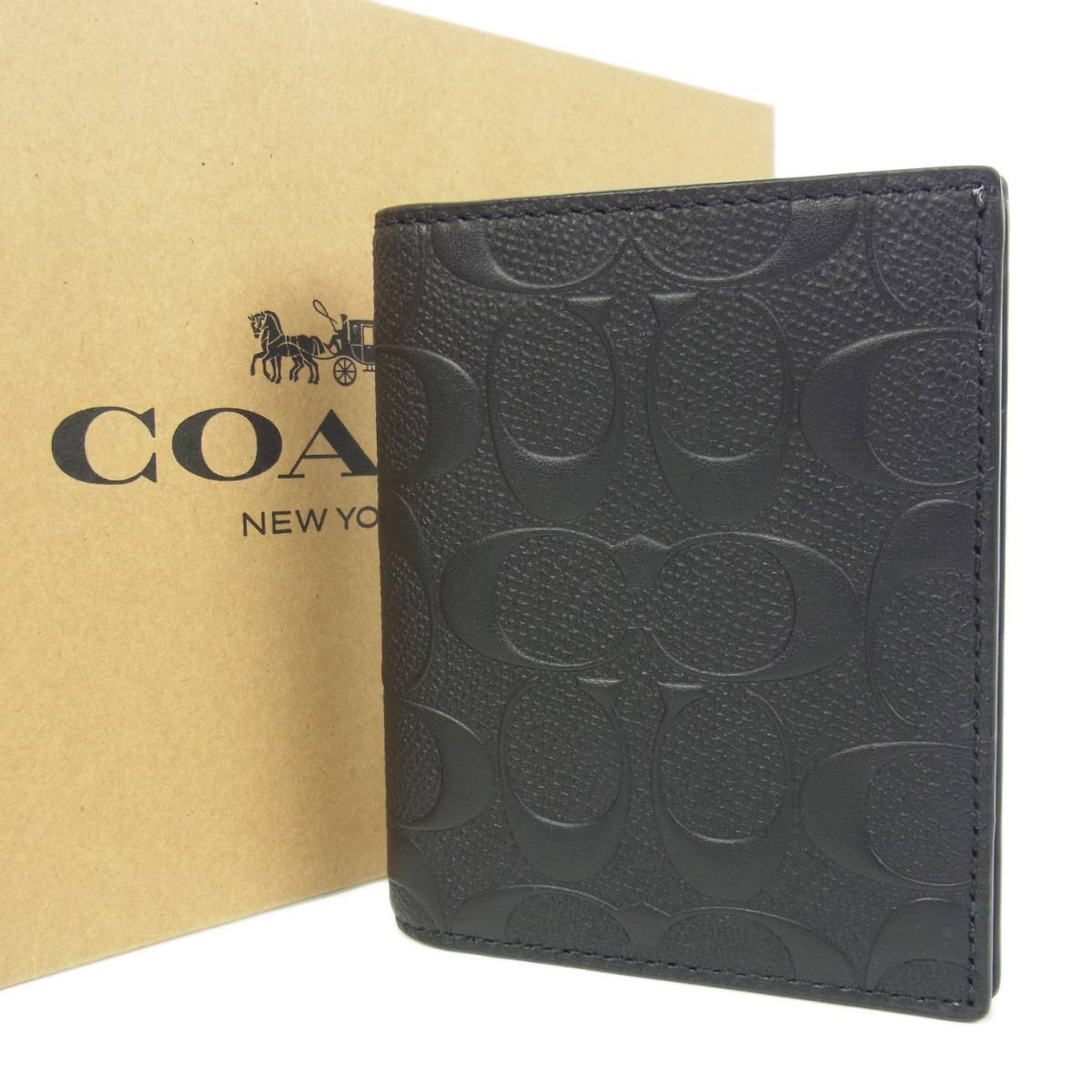 クリスマス ギフトに♪ コーチ COACH 新品 メンズ スリム
