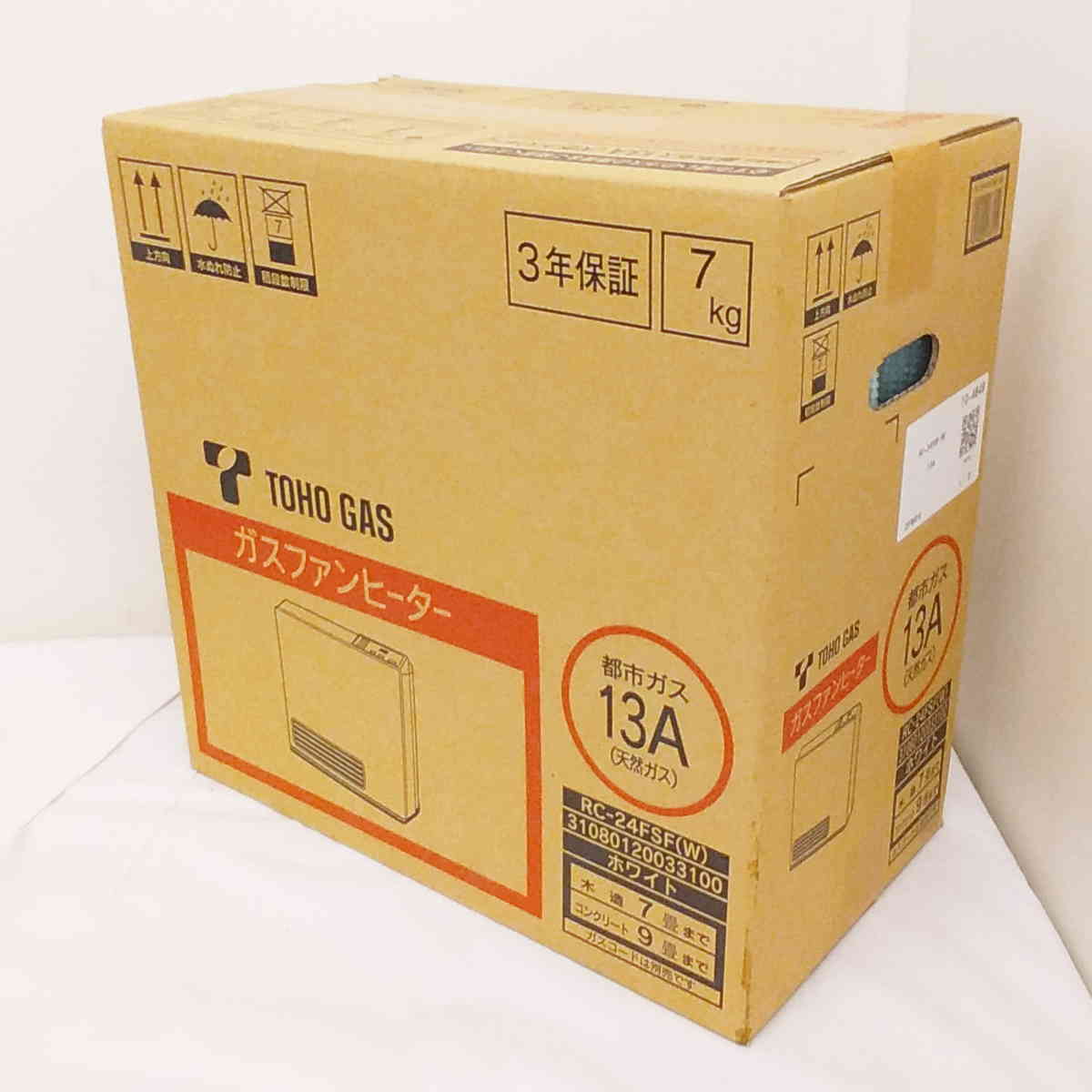 ◇新品即決◇TOHO GAS ガスファンヒーター ホワイト 都市ガス用 7-9畳