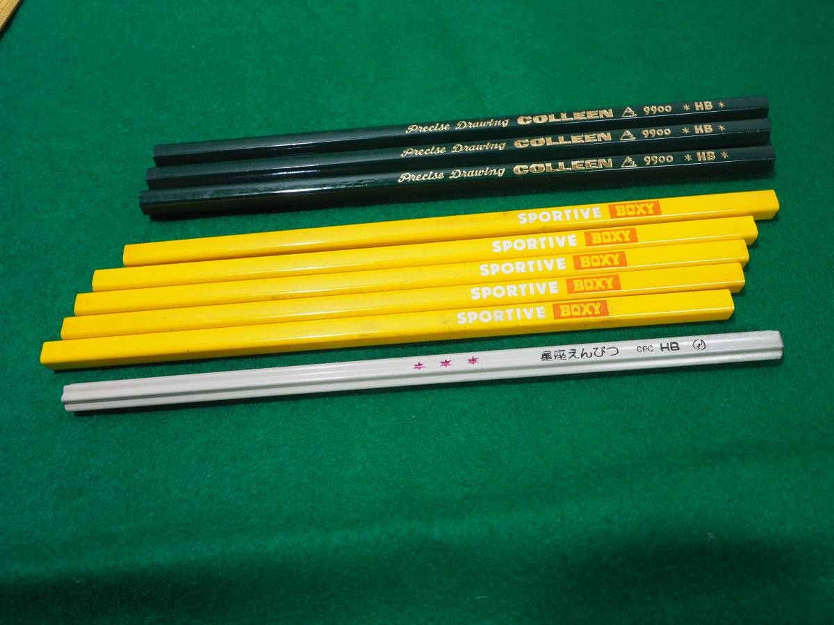 カ121，　三菱鉛筆　ＢＯＸＹ　SPORTIVE　四角形　その他　コーリン　星型　まとめて９本　昭和レトロ　新品