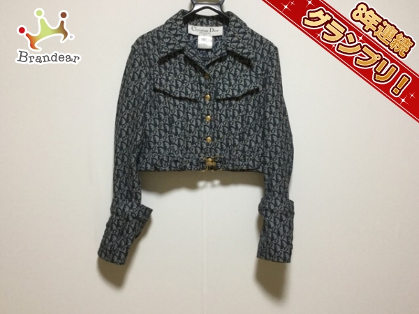 クリスチャンディオール ChristianDior ジャケット サイズ40(F) ネイビー レディース ショート丈 ロゴグラム 美品