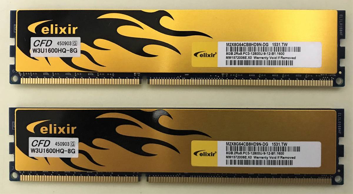 【中古】CFD W3U1600HQ-8G[DDR3 PC3-12800 8GB 2枚組]
