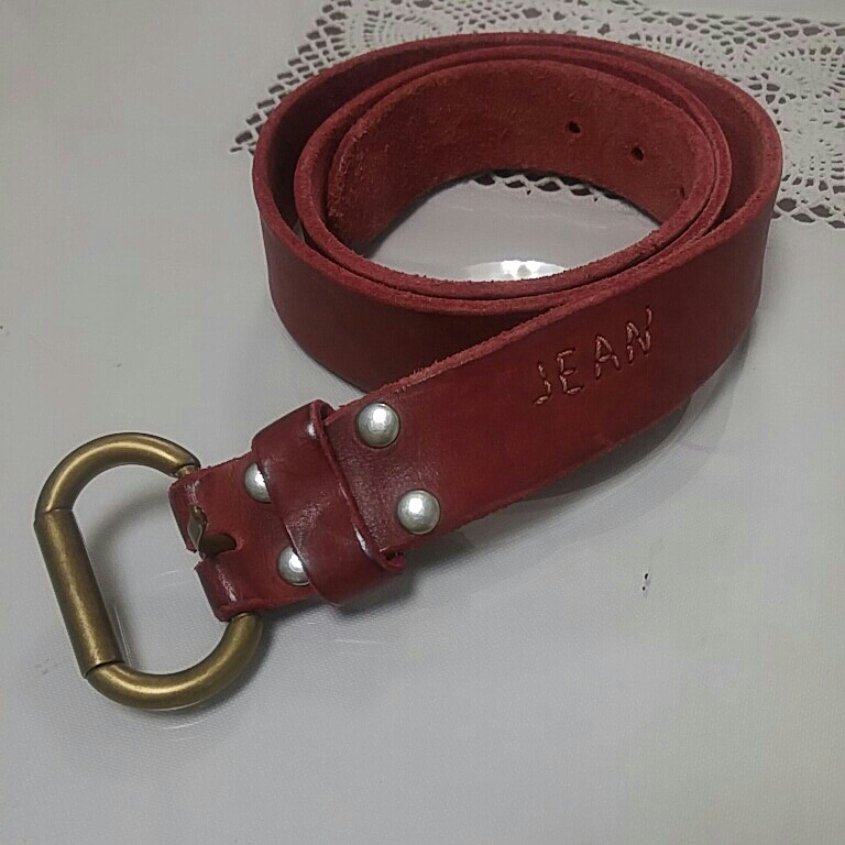 JEAN SHOP ジーンショップ レザーベルト size 95/38 辺り made in Italy