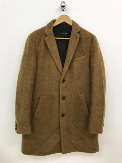 必見!CUSTOM CULTURE/カスタムカルチャー 高級ステンカラーハーフコート サイズ3表記(L) キャメルブラウン ポリエステル×ウール状態良好□