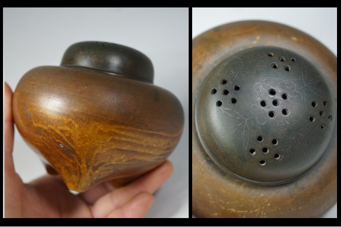 香炉 茶室 香道具 細工 工芸品 銅 煎茶道具 銅器 装飾品 置物 鉄地