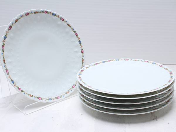 リモージュ 21cm デザート皿 プレート 6枚セット 小花柄 Limoges