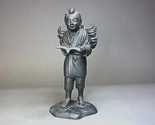 置物 二宮尊徳 二宮金次郎像 銅像 ブロンズ彫刻 銅製 m*す様 二宮 