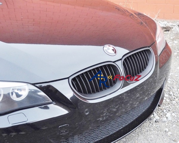 エンブレム付! BMW E60 E61 フロントグリル 艶消黒 セット