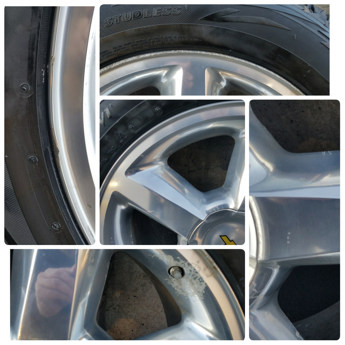 シボレー純正20インチAW&バリ山スタッドレスタイヤ4本セット 285/50R20