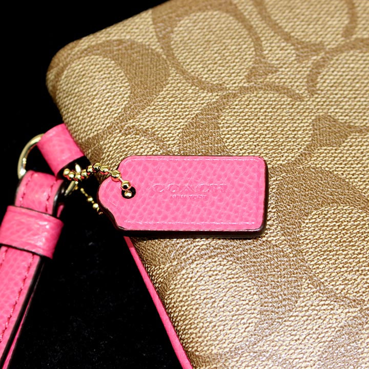 美品中古 COACH(コーチ) ポーチ F56748 ☆PVC/レザー☆化粧ポーチ/定番 