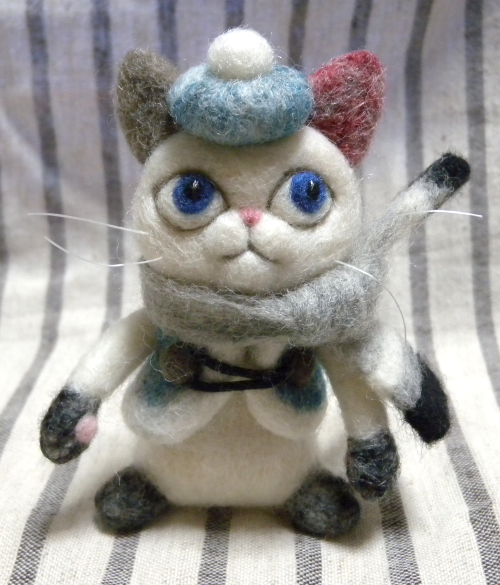 羊毛フェルト | iichi 羊毛フェルト猫 (全身) MONT 羊毛フェルト☆猫の