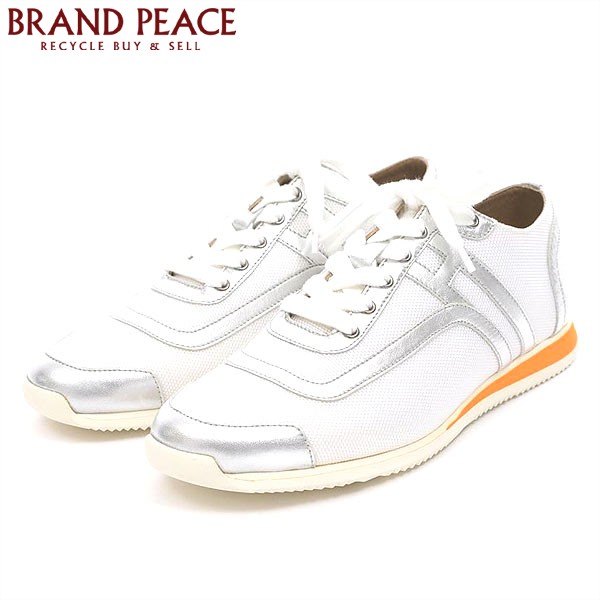  エルメス クール スニーカー キャンバス ホワイト/シルバー #37 1/2(女性用)｜売買されたオークション情報、yahooの商品情報をアーカイブ公開 - オークファン 靴