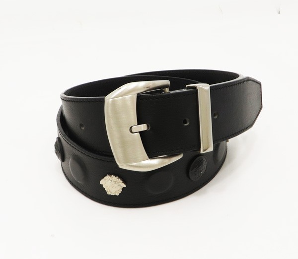 ジャンニヴェルサーチ ベルト 40⁄100 - 黒×シルバー メデューサ