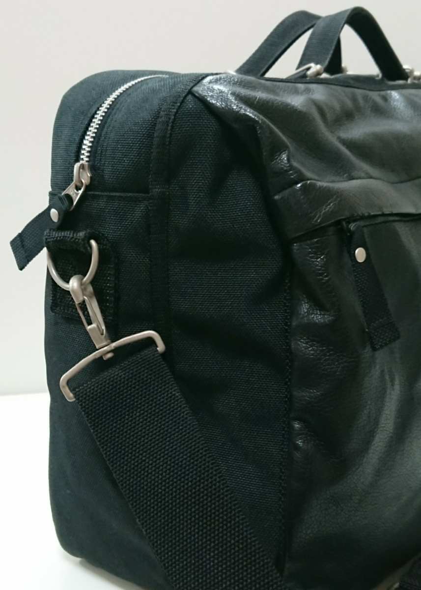 SAZABY ブラック レザーボストンバッグ 美品 サザビー SAZABY メンズ 大容量 2WAY ボストンバッグ ビジネス