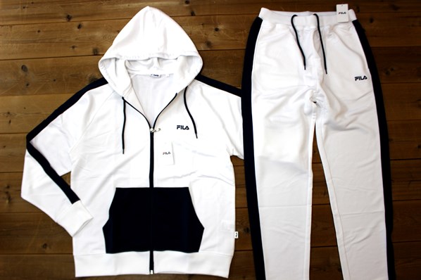 ★送料無料(税抜12000円以上) FILA フィラ 新品 メンズ パーカー ジャージ上下セット 白[SETFM4235-01-M] 一 五★1円スタート★
