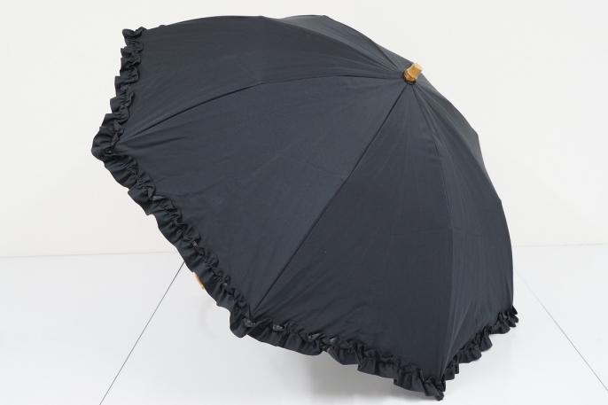 FS3438 サンバリア100 完全遮光折日傘 USED美品 2段フリル 遮光 遮熱