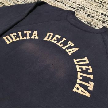 1950年代 ビンテージ スウェット delta ヴィンテージ プリント オリジナル sweat / チャンピオン ランタグ 単色タグ champion ラグラン 50