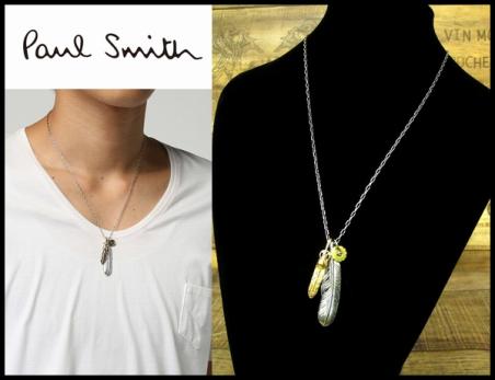 美品 保存袋付 Paul Smith FEATHER MOTIF NECKLACE ポール スミス 