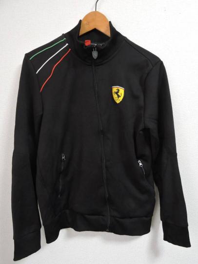 PUMA（プーマ）×Ferrari（フェラーリ）トラックトップジャージ上下セット ロゴワッペン付 S ブラック