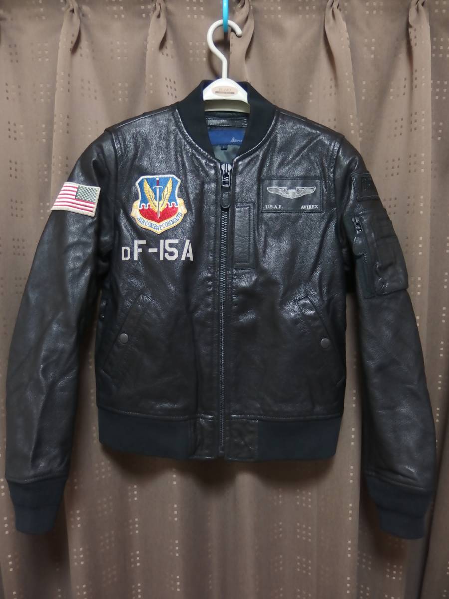 ☆AVIREX 本革レザー F-15 STREAK EAGLE MA-1 アヴィレックス 40周年記念限定 sizeS No.6251031☆