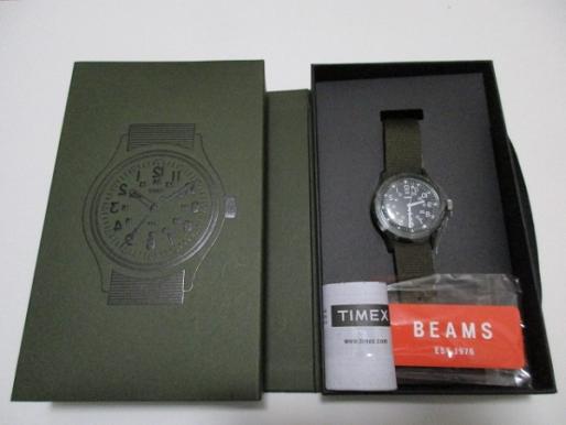 ENGINEERED GARMENTS×TIMEX×BEAMS BOY　BEAMS創業４０周年　＜タイメックス　文字盤反転　オリジナルキャンパー＞　カラー・カーキ　新品