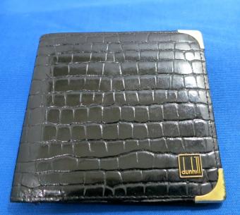 ◇本物【dunhill】ダンヒルクロコダイル二つ折り財布 (二つ折り財布 