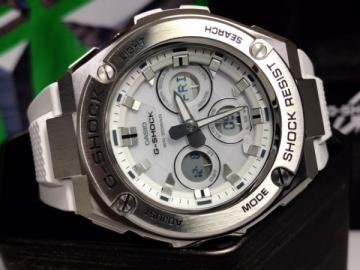 新品腕時計Gショック Gスチール CASIO正規品 G-SHOCK G-STEEL タフソーラー 腕時計 ステンレス ホワイト　アナデジ