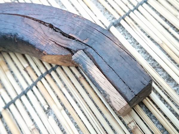 手斧の柄 直線での長さ約555mm ちょうな ちょんな 釿 大工道具 