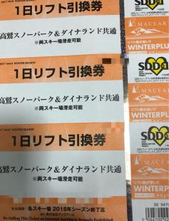高鷲スノーパーク&ダイナランドの1日リフト入場券3枚セット。 ブランド