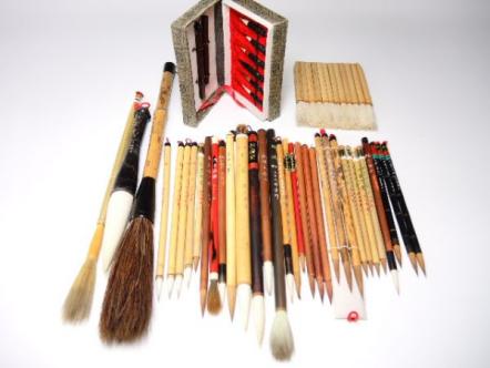 筆 846/◯未使用書道筆まとめて沢山 赤州湖筆/斑竹等 中国