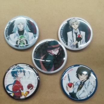 z 最安値8888円入札=即決　5種 中島敦 太宰治 泉鏡花 中原中也 澁澤龍彦 文豪ストレイドッグス 三週目 入場者特典 缶バッジ バッチ バッヂ