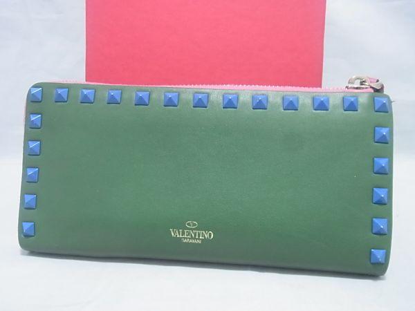 VALENTINOヴァレンティノ バイカラー ロックスタッズ レザー ラウンド