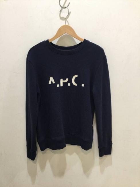 高品質，2025 A.P.C アーペーセー ロゴ スウェット サイズS ネイビー(Sサイズ)｜売買されたオークション情報、yahooの商品情報をアーカイブ公開 - オークファン Sサイズ