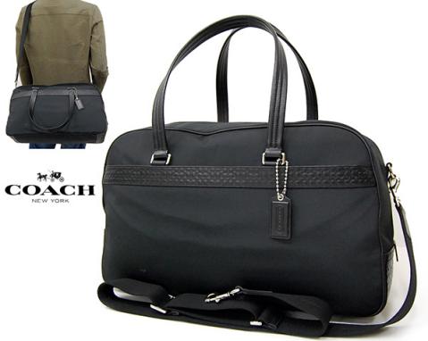 コーチ COACH 牛革レザー x ナイロン シグネチャー型押し 2WAY