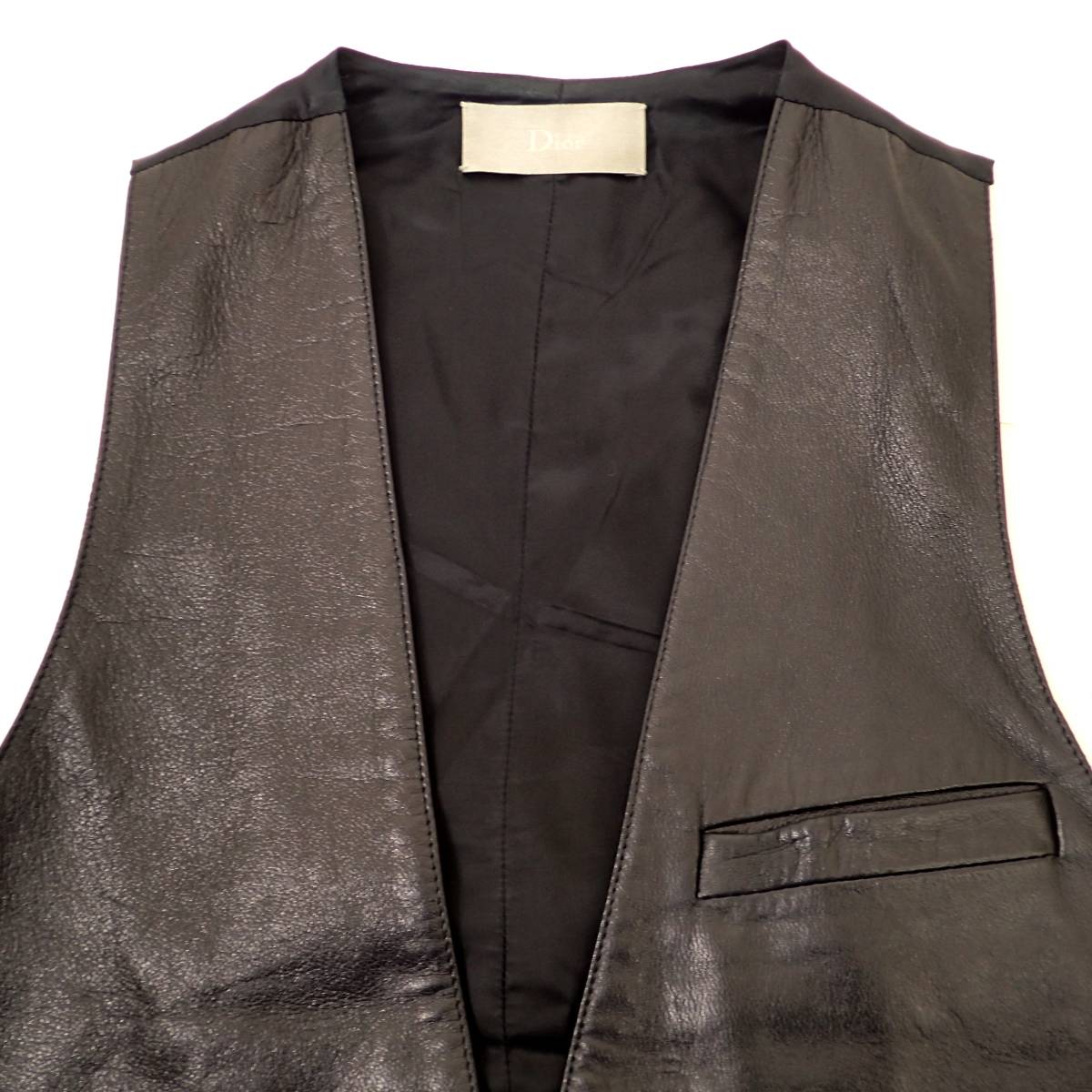 ディオール オム 07AW ラストエディ期 ジレ ベスト 美品◇Dior HOMME ディオールオム エディ期 07AW ジップアップレザー