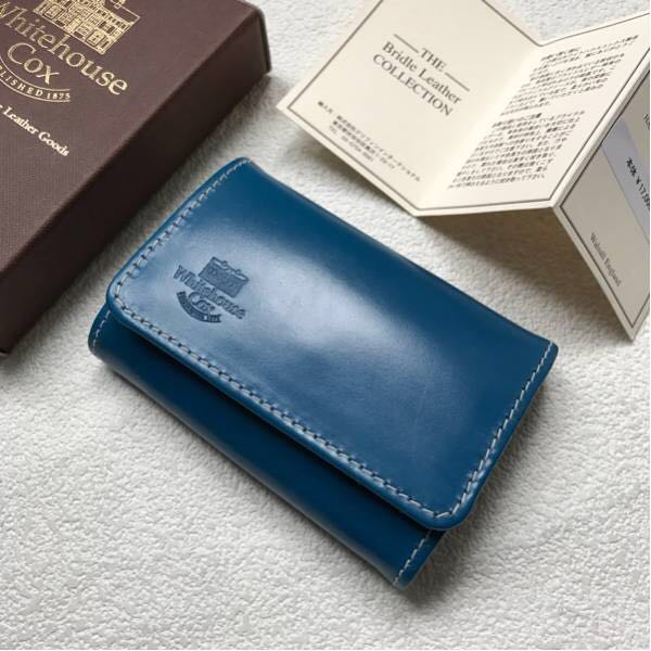 希少廃番！Whitehouse Cox ホリデーライン ブラック/ロイヤルブルー 新品正規 ホワイトハウスコックス ホリデーライン コインケース 小銭