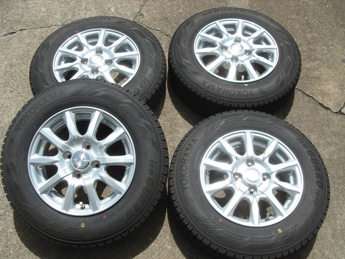 ◆◇中古溝あり　売り切り　ヨコハマ　IG60　155/80R13　2017年製　スタッドレスセット　パッソ・ヴィッツ等◇◆