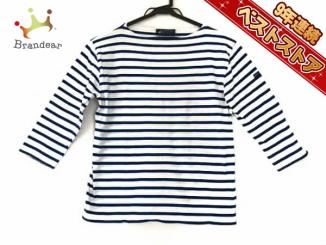 セントジェームス SAINT JAMES トップス 七分袖Tシャツ サイズUSA36 白×ブルー レディース ボーダー 美品 SAINT セントジェームス JAMES レディース \u201dMORLAIX 七