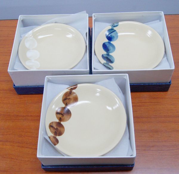 ☆未使用品 ◇都おどり 団子皿 平安建都1200年記念皿 3枚入り3セット 